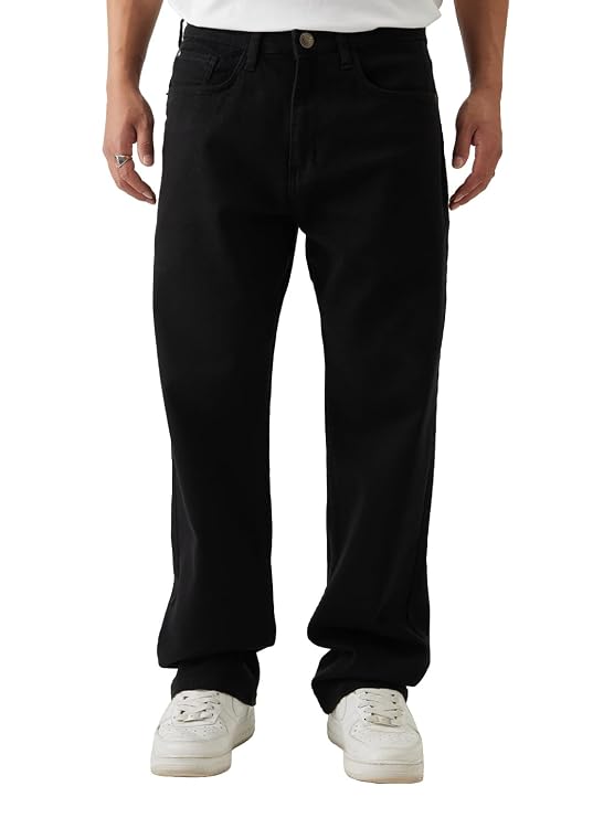 Black Men and Boys Straight Fit Jeans