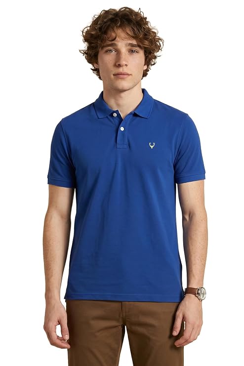 Allen Solly Men’s Polo T‑Shirt | Comfortable Rich Cotton Blend, Band Collar, Regular Fit | Stylish & Premium All Day Wear