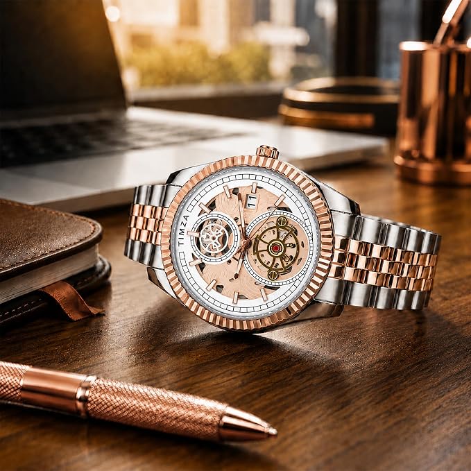Watch for Man, Analog Wrist Watch with Stainless Steel Strap