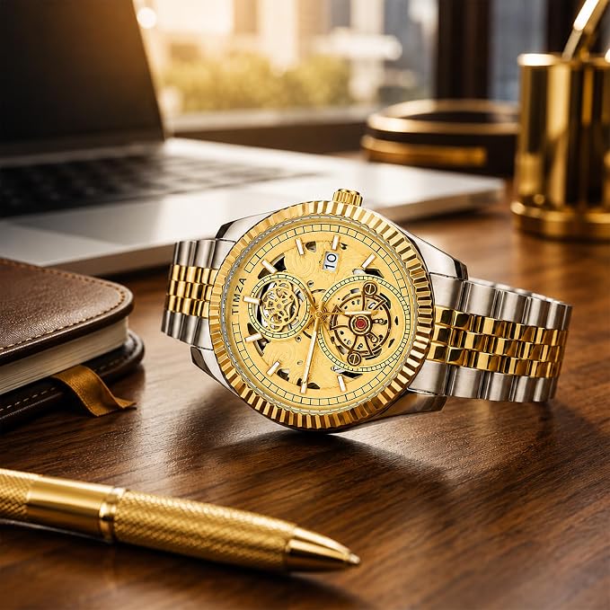 Watch for Man, Analog Wrist Watch with Stainless Steel Strap