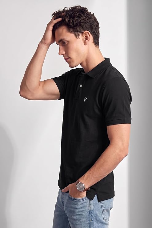 Allen Solly Men’s Polo T‑Shirt | Comfortable Rich Cotton Blend, Band Collar, Regular Fit | Stylish & Premium All Day Wear